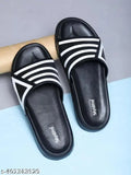 Striped net EVA flip flops for kids, trendy footwear in various sizes (8-12 years)