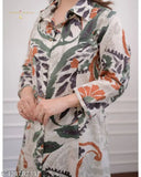 Pure cotton ethnic wear: Floral print coord set for women with kurta and pants, trendy aline anarkali design