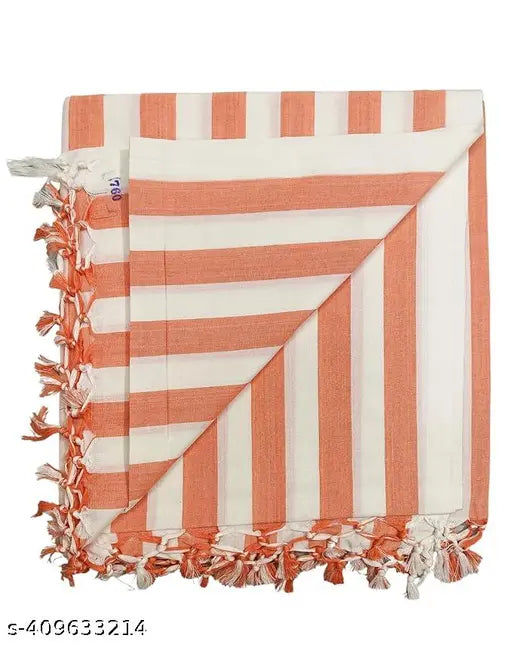 Breathable 100% cotton striped Bhagalpuri chadar, free size 245cm x 130cm