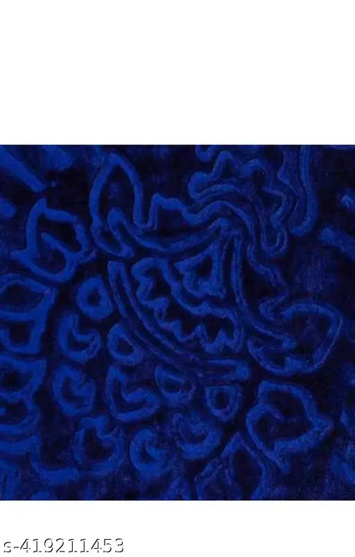 Blue microfiber ac double bed blanket (440 thread count), free size (100x90in), home decor accessory