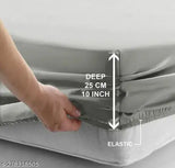 Cream 220TC premium cotton elastic fitted double bed sheets, King size (78x72+10 inches), with 2 pillow covers. Soft comfort, easy care, all-round elastic