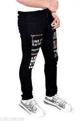 Solid denim men's fashion attraction jeans - 28 waist, 42 length, India-made