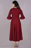 Rayon women's kurti, solid color, three-quarter sleeves - high-quality Indian handcrafted clothing