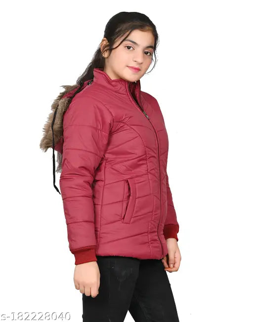 Maroon nylon long sleeve M-SIZE children's solid top, 8-9 to 10-11 years sizes, India origin