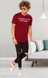 Maroon high density cotton round neck half sleeve T-shirt by PEPP N HAGG, trendy and stylish for everyday wear with jeans or trousers