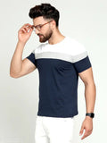GESPO Men's multicolor colorblocked cotton t-shirt, short sleeves, vibrant and stylish clothing for men on hangar