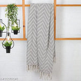 Grey reversible quilt Ikkat sofa blanket cover, 50 x 60 inches for 3-seater sofas - MILZON