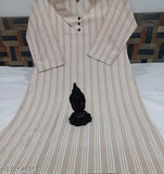 Cream and Grey Lining Striped Kurti Pack of 2 - High-quality cotton women's top wear, perfect ethnic addition to your wardrobe (India)