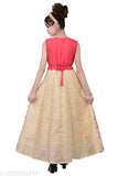 Silk sleeveless embroidered net ethnic gown by Stylus Girls for kids aged 5-7 years, Indian origin