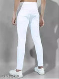 White denim monk jeans for men by Shriradhe Enterprises, solid pattern, fits perfectly for various occasions. Available in sizes 28, 30, 32, 34, and 36. Made in India