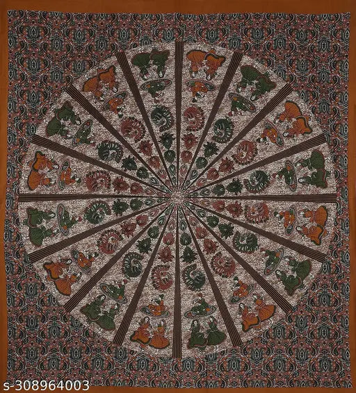 Stunning Jaipuri Cotton flat sheets set, double queen size, 144 thread count, cozy summer bedding from India