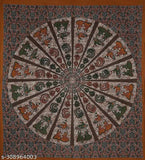 Stunning Jaipuri Cotton flat sheets set, double queen size, 144 thread count, cozy summer bedding from India