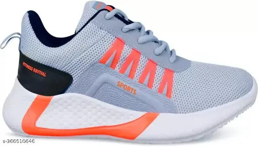 Grey mesh and PVC lace-up N2PRO shoes for boys, easy to wash and wear, ideal for sizes 4-4.5 Years - 12 Years