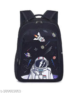 BKBlueAstronaut24A - Waterproof blue polyester school backpack with pencil stationery pouch, ideal for picnics and school-going children (26L, free size: 25cm x 15cm)