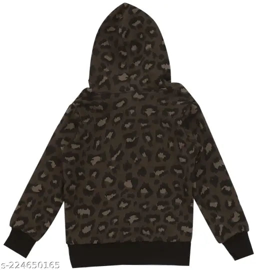 Woolen sweatshirt for girls (2-10 years), solid pattern, made in India