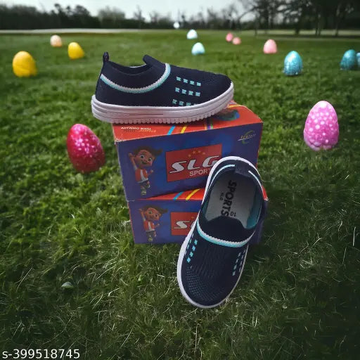 Navy blue SLG Comfy Step SlipOn Shoes for Kids' all-season adventures | Age: 1.5-2yrs, 2-2.5yrs, 2.5-3Yrs, 3-3.5Yrs | Breathable polyester with PVC sole