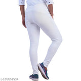 Cotton blend solid jeggings pack of 5, hosiery cotton waste recycled. Comfortable and lightweight women's fashion jeggings in sizes 28-Free Size, made in India