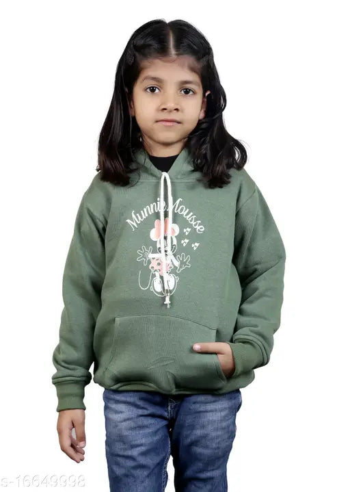 Coral wool sweatshirts & hoodies for girls, pack of 1 - versatile, cozy attire for growing children (ages 1-12), made in India