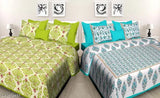 Vibrant double cotton bedsheets by BedZone, ideal for summer - set includes 4 pillow covers, 2 packs, made in India