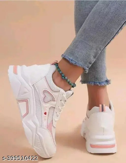 Latest synthetic pink love shoes, solid net pattern, women's size 23.5-26cm from India