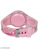 HTM baby pink unicorn LED glowing digital watch with music and light, durable plastic build, multi-color dial on silicon band, suitable for ages 3+
