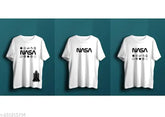 White cotton blend t-shirt combo - 3 astronaut themed shirts for active and casual wear, made in India