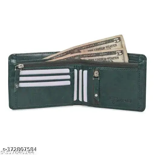 Brown faux leather classic world wallet, textured pattern, 5 card slots, 2 currency compartments (1 with zip lock), lightweight, free size (11x9cm). Ideal gift for men