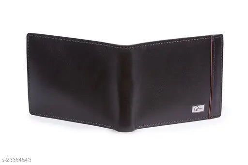 Leather striped net fancy modern men wallet, free size (L: 12cm, W: 9cm)