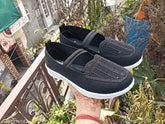 Stylish synthetic boat shoes for women and girls, striped bellies trend with closed back. Comfortable cusion layer, soft feet friendly." (123 characters)