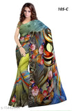 Premium synthetic Georgette saree with blouse piece in digital floral print - Indian fashion for parties and office wear