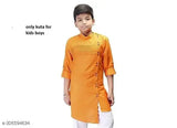 Cotton traditional boys kurta for parties, solid pattern in various sizes from 2-3 to 10-11 years, Indian origin