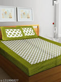 Geometric double cotton bed sheets combo pack (2 bedsheets & 4 pillow covers) for summer. Ideal for adults. Made in India