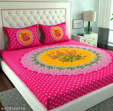 Cotton floral double bed sheets with 2 pillow covers, superfine quality for summer adult use by E-WISH BOX