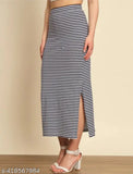 Striped cotton blend skirt for women, trendy and stylish, available in sizes 26, 28, 30 inches (waist, length, hip), India-made