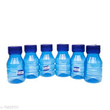 Blue plastic kids water bottles, pack of 6 from India