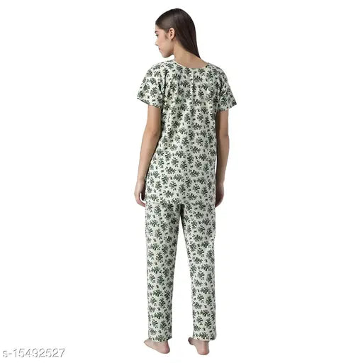 Cotton Shararat Women's Floral Printed Pyjama Set, vibrant nightwear from India