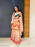 Georgette dupatta set for women, Aakarsha refined print design, sleeveless Kurta and bottomwear