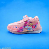 Transparent sole with Frozen Lake girls shoes, mesh and EVA, lace-up net for kids (2-10 years), printed design of winter landscape