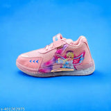 Transparent sole with Frozen Lake girls shoes, mesh and EVA, lace-up net for kids (2-10 years), printed design of winter landscape