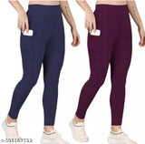 Stretchable polyester yoga track pants pack of 2 for women - solid color, ribbed bottom keeps pant close during workout
