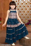 Exquisite red Georgette dress for girls, elegant sleeveless style, size 3-4 years