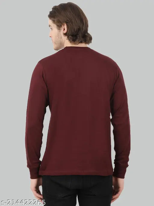 Trends Tower Men's solid cotton long sleeve t-shirt, azo free dyed and bio washed for premium look, made in India (M-XXXL sizes)