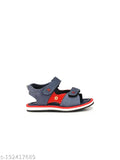 Blue leather and PVC open toe Velcro closure sandals for boys' casual wear