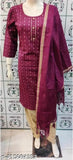 Cotton blend printed kurtas for women Faishon - Three-Quarter sleeves and cotton bottomwear, single set in Indian style