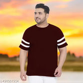 Men's Plus Size Short Sleeve Round Neck Cotton T-Shirt - Colorblocked, premium quality, breathable fabric