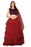 Embellished net Alisha Lehenga, ruffle dupatta and semi-stitched choli from Angel Trends (India)