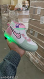 Pista pink synthetic LED light shoes for kids (LTS 4), Velcro fastening, made in India