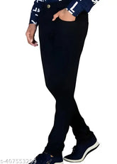Black cotton blend stretchable jeans, comfortable and stylish for everyday wear (size 28, 30, 32)