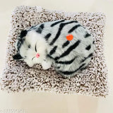 White and black plastic Balley sleeping cat car ornament, ideal for home decor or car interior