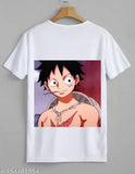 Trendy polyester men's t-shirt, short sleeves, printed anime design, India origin